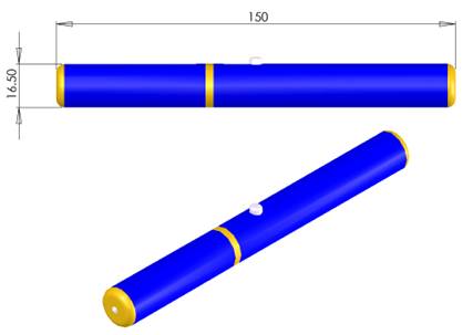 473nm Blue DPSS Laser, P2 Series Laser - Dimension