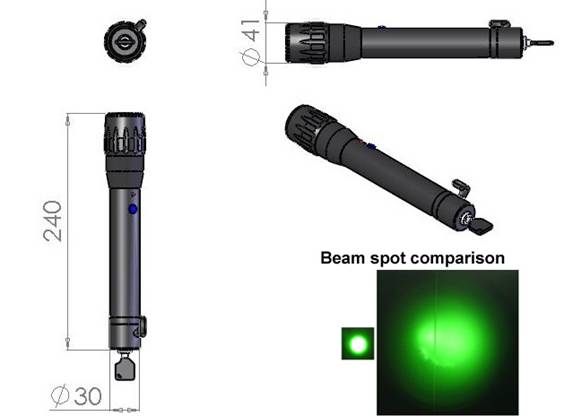 532nm Green DPSS Laser, P5 Series Laser - Dimension