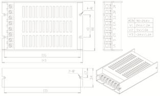 SCN800 Dimension Drawing for Power