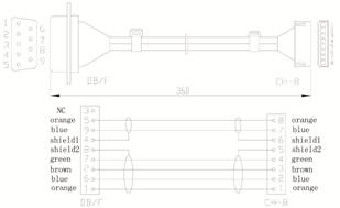 SCN805 Dimension Drawing for Cable