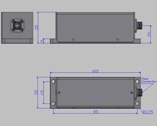 750nm Red Diode Laser with Fiber Coupler, TB-FC Dimension