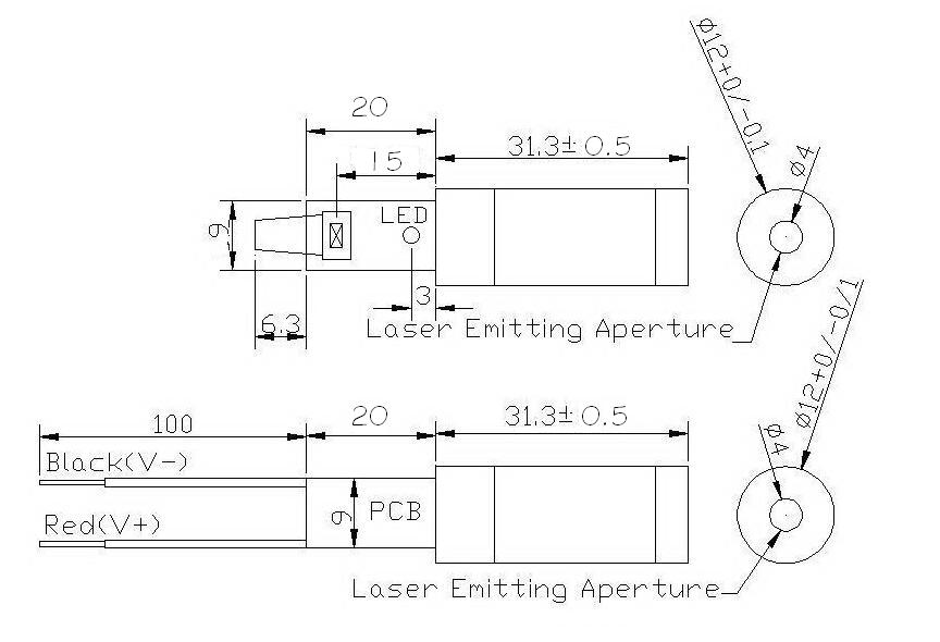 532nm Green Laser Module, Φ12mm